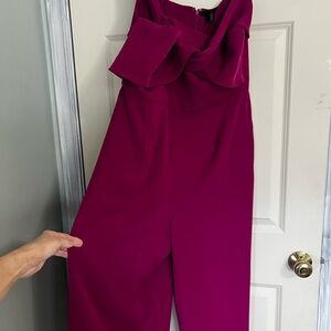 Elegant Magenta Evening Jumpsuit